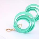 Mint Rubber Earrings, Mint Earrings ,rubber Dangle..